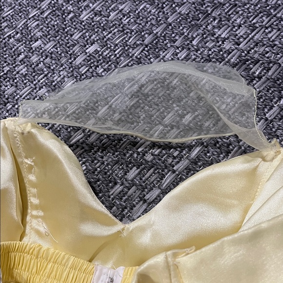 Yellow Strapless Mini Formal Dress - Picture 9 of 14